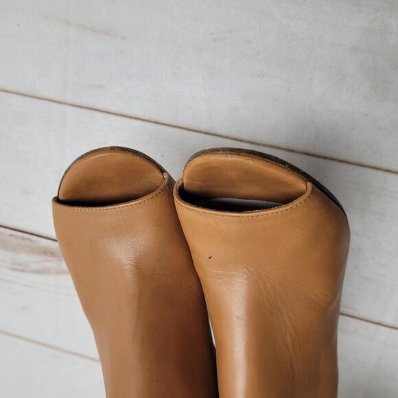 Maison Martin Margiela honey tan leather ankle boots booties peep toe - Picture 12 of 12